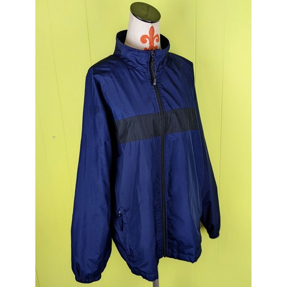 VTG Pro Spirit Men L Retro Golf Jacket Windbreaker Zip Up Mesh Lined Blue Black - Picture 6 of 11